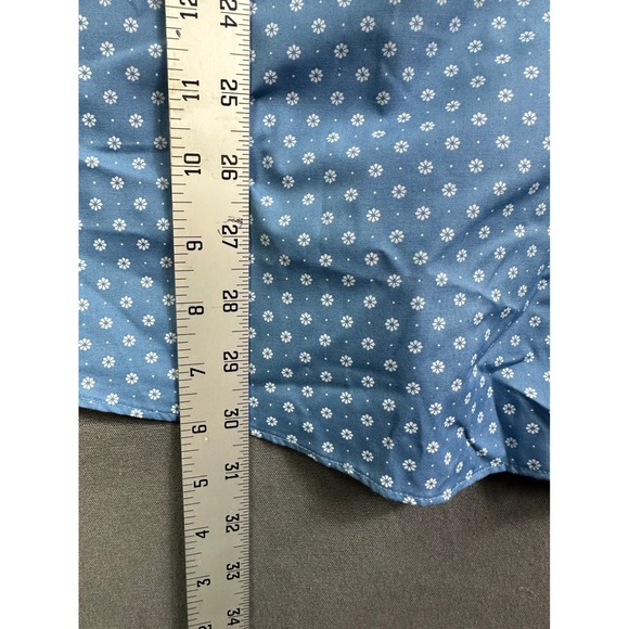 Croft & Barrow Men's Easy Care Classic Fit Blue Floral Dress Shirt 17.5 32/33 - Picture 7 of 14
